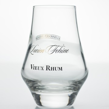 Verre Cognac Taster avec décor textuel Lucien FOHINE en marquage à chaud doré