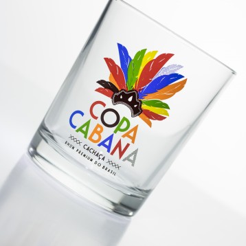 Verre COPA CABANA avec décor plumes colorées
